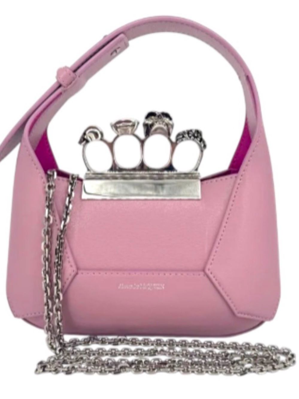 Alexander McQueen Pink Knuckle Handle Mini Shoulder Bag